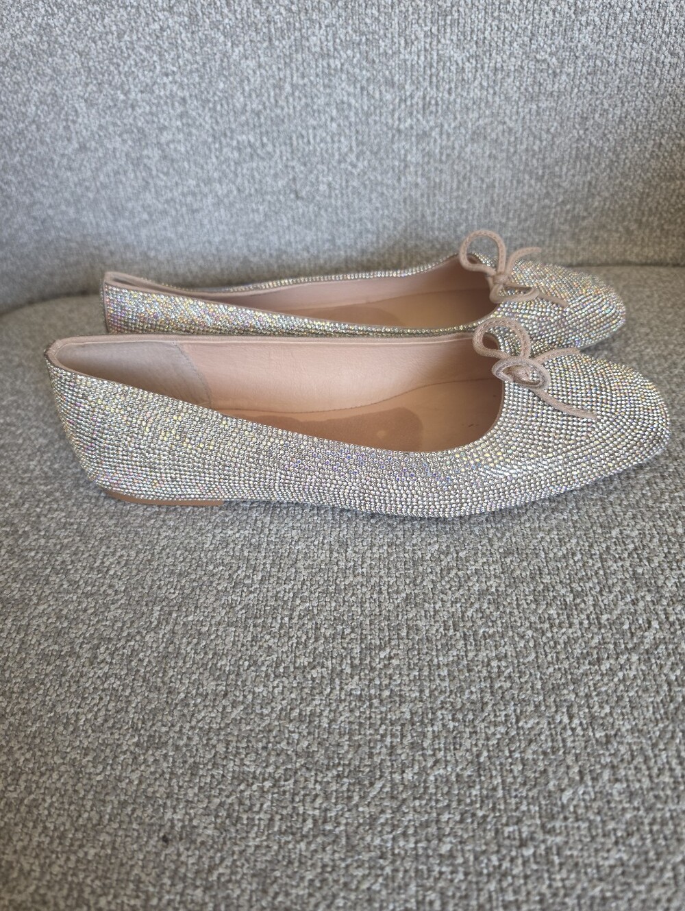 Matisse Roxy Rhinestone Embelished Ballet Bow Flats Sz 9.5